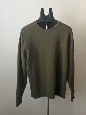 Polo by Ralph Lauren Olive Crewneck Sweater with Red  Pony Size XL